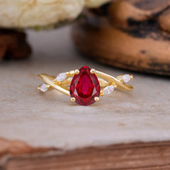 Lux Minimalist 4-Prong Pear-Cut Ruby Engagement Ring