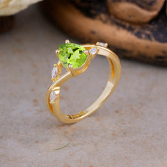 Lux Minimalist 4-Prong Pear-Cut Peridot Engagement Ring