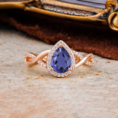 Dazzling 3 - Prong Pear-Cut Tanzanite Engagement Ring