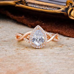 Dazzling 3 - Prong Pear-Cut Lab Diamond Engagement Ring