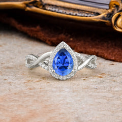 Dazzling 3 - Prong Pear-Cut Sapphire Engagement Ring