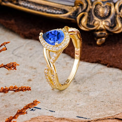 Dazzling 3 - Prong Pear-Cut Sapphire Engagement Ring