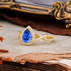 Dazzling 3 - Prong Pear-Cut Sapphire Engagement Ring