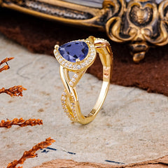 Dazzling 3 - Prong Pear-Cut Tanzanite Engagement Ring