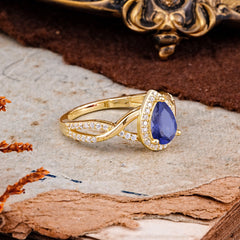 Dazzling 3 - Prong Pear-Cut Tanzanite Engagement Ring