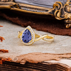 Dazzling 3 - Prong Pear-Cut Tanzanite Engagement Ring