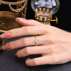 Nature-Inspired Classic 4-Prong Pear-Cut Aquamarine Engagement Ring