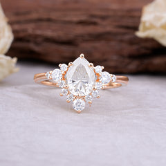 Classic Luxe 6-Prong Pear-Cut Moissanite Engagement Ring