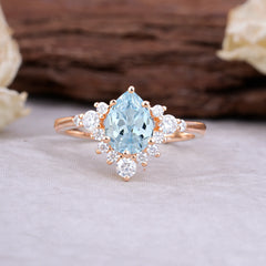 Classic Luxe 6-Prong Pear-Cut Aquamarine Engagement Ring