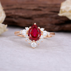 Classic Luxe 6-Prong Pear-Cut Ruby Engagement Ring