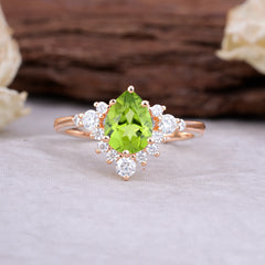 Classic Luxe 6-Prong Pear-Cut Peridot Engagement Ring