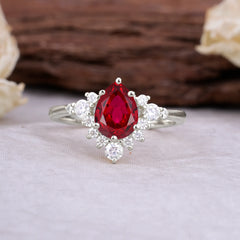 Classic Luxe 6-Prong Pear-Cut Ruby Engagement Ring