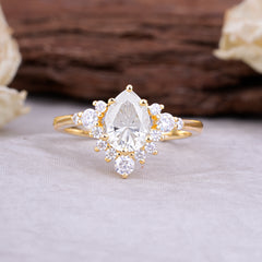 Classic Luxe 6-Prong Pear-Cut Moissanite Engagement Ring