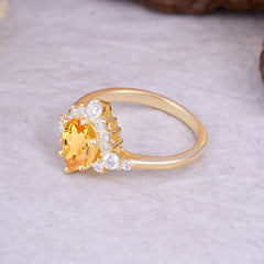 Classic Luxe 6-Prong Pear-Cut Citrine Engagement Ring