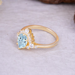 Classic Luxe 6-Prong Pear-Cut Aquamarine Engagement Ring