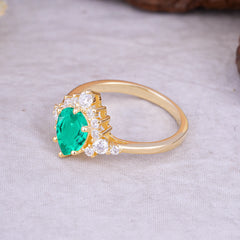 Classic Luxe 6-Prong Pear-Cut Emerald Engagement Ring