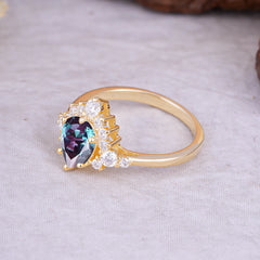 Classic Luxe 6-Prong Pear-Cut Alexandrite Engagement Ring