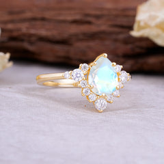 Classic Luxe 6-Prong Pear-Cut Moonstone Engagement Ring