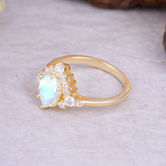 Classic Luxe 6-Prong Pear-Cut Moonstone Engagement Ring