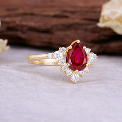 Classic Luxe 6-Prong Pear-Cut Ruby Engagement Ring