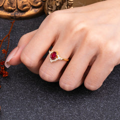 Classic Luxe 6-Prong Pear-Cut Ruby Engagement Ring
