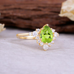Classic Luxe 6-Prong Pear-Cut Peridot Engagement Ring