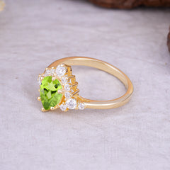 Classic Luxe 6-Prong Pear-Cut Peridot Engagement Ring