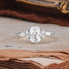 Luxury Legacy 6-Prong Oval-Cut Moissanite Engagement Ring