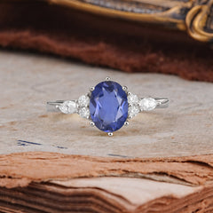 Luxury Legacy 6-Prong Oval-Cut Tanzanite Engagement Ring