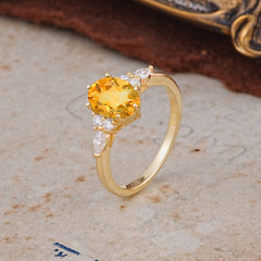 Luxury Legacy 6-Prong Oval-Cut Citrine Engagement Ring
