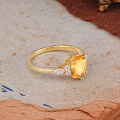 Luxury Legacy 6-Prong Oval-Cut Citrine Engagement Ring