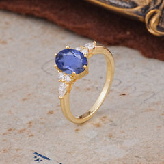 Luxury Legacy 6-Prong Oval-Cut Tanzanite Engagement Ring
