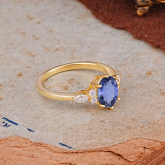 Luxury Legacy 6-Prong Oval-Cut Tanzanite Engagement Ring