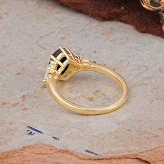 Luxury Legacy 6-Prong Oval-Cut Black Onyx Engagement Ring