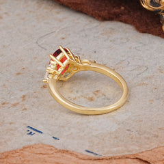 Luxury Legacy 6-Prong Oval-Cut Garnet Engagement Ring