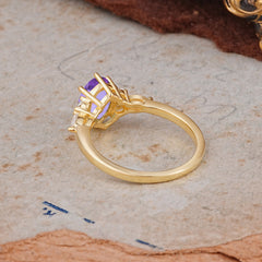 Luxury Legacy 6-Prong Oval-Cut Amethyst Engagement Ring