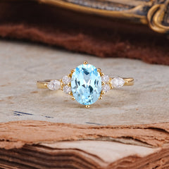 Luxury Legacy 6-Prong Oval-Cut Aquamarine Engagement Ring