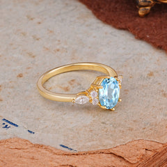 Luxury Legacy 6-Prong Oval-Cut Aquamarine Engagement Ring