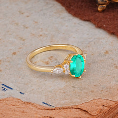 Luxury Legacy 6-Prong Oval-Cut Emerald Engagement Ring