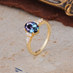 Luxury Legacy 6-Prong Oval-Cut Alexandrite Engagement Ring