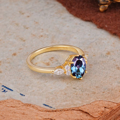 Luxury Legacy 6-Prong Oval-Cut Alexandrite Engagement Ring