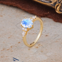 Luxury Legacy 6-Prong Oval-Cut Moonstone Engagement Ring