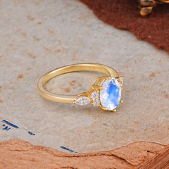 Luxury Legacy 6-Prong Oval-Cut Moonstone Engagement Ring