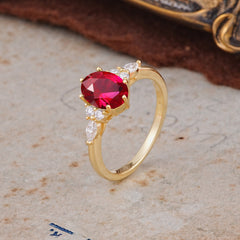 Luxury Legacy 6-Prong Oval-Cut Ruby Engagement Ring
