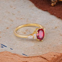 Luxury Legacy 6-Prong Oval-Cut Ruby Engagement Ring