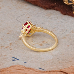 Luxury Legacy 6-Prong Oval-Cut Ruby Engagement Ring