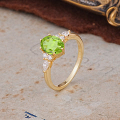 Luxury Legacy 6-Prong Oval-Cut Peridot Engagement Ring