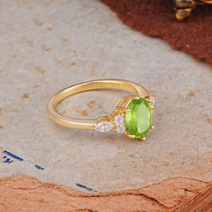 Luxury Legacy 6-Prong Oval-Cut Peridot Engagement Ring