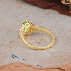 Luxury Legacy 6-Prong Oval-Cut Peridot Engagement Ring