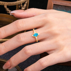 Antique Pear-Cut Turquoise Engagement Ring